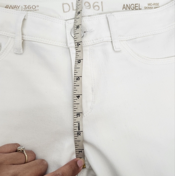 DL1961 Angel Mid Rise Skinny Ankle Jeans Womens 28 White Everyday Casual Denim - Picture 10 of 14